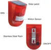 Solar Sound & Light Alarm Motion Sensor 110 Decibels Siren Sound Alert & 6LEDs Flash Warning Strobe Security Alarm System for Farm Villa