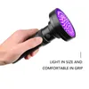 Lampes de poche torches lumière noire UV, 100 LED 395 Nm détecteur de lumière noire torche ultraviolette pour animaux secs Urinepet Stainsbed Bug batterie