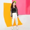 Toddler Girls Oversize Full Sleeve Hoodies Hip Hop Ballroom Jazz Dance Costumes Kids Boy Skirt/trousers Clothing Set Team Wear