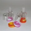 Narghilè Bubbler Catcher Ash Catcher in vetro rimovibile con contenitore in silicone 7ML Giunto 14MM per Glas Bong Honeycomb Water Pipe ashcatcher