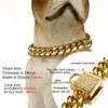 FML PET TWILAR الفولاذ المقاوم للصدأ الكلب الذهب المطلي سلسلة كوبية التدريب قلادة المشي لصغيرة S Y200515