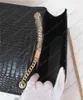 Moda bolsas de crocodilo cadeia teste padrão do metal mulheres prata ouro bolsa bolsa de couro genuíno tampa flip diagonais sacos de ombro com caixa YB21