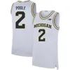 Michigan Wolverines 2 Jorda Poole NCAA College Jersey University Mens Basketball