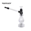 Tubulação de água do vidro de vidro de SHISHA do toppuff Tubulação de água de alumínio de 141mm Tubulações de fumo do tabaco com cabo longo