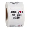 500 sztuk Roll 1inch 1.5 cali Dziękujemy za zamówienie Etykiety Naklejki DIY Sklep Torba Prezentowa Pakowanie Dekoracji