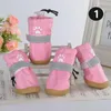 Abbigliamento per cani 5 misure Scarpe da pioggia antiscivolo per animali domestici Scarpe da pioggia per cani di piccola taglia Stivali impermeabili per gatti di piccola taglia 4 pezzi set238C