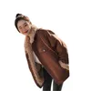 Женские ягненка плюшевая утолщенная пиджака мода с длинным рукавом повседневная плюшевая воротник пальто зимний дизайнер женский новый свободные сохранить теплую короткую верхнюю одежду