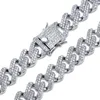 14mm 7 8NCH RACHAND DIAMONDS Cuban Link Chain Armband Gold Silver Iced Out Cubic Zirconia Hiphop Men smycken2465