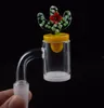 DHL Groothandel prijs 18mm 10mm mannelijke quartz banger 14mm vrouwelijke nagel Cactus Duck Carb Cap 4mm ondoorzichtige Bodem voor glas recycler booreiland