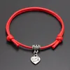 20pcs Lucky Thank You charms Handmade Red wax String Cord Lucky Bracelets Pulseras Bangle For Women Men Bracelet Fashion Jewelry