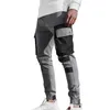 Calças masculinas mens moda streetwear multi bolsos carga harem hip hop casual faixa masculina harajuku corredores calças