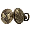 Vintage Antique Bronze Eagle Wings Pocket Pocket SkiM Size Quartz Analog Relógios Chain Chain Presente para homens Mulheres Reloj de Bolsil255D