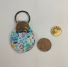 Neoprene Quarter Holder Keychain Diving Material Coin Holder 20 Styles Printing Pattern Neoprene Keychain With Metal Ring