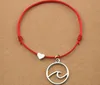 20 stks/partijen Mode Rood Zwart Koord String Handgemaakte Hart Liefde Ocean Wave Charm Vriendschap Armbanden Vrouwen Mannen Strand Zeilen Sieraden geschenken