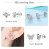Authentic 925 Sterling Silver Earrings Insect Honey Bee Animal Dog Cat Stud Earrings for Women Girls Kids Fashion Jewelry Gift4621138