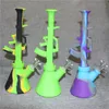 New Shape Silicone Water Bong Removable hookah bong with glass filter bowl silicone dab rig for smoke unbreakable silicone oil rig