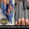 120 teile/satz Lange Stiletto Französisch Acryl Falsche Nagel Gefälschte Tipps Nail art Halbe Abdeckung Nägel Gefälschte Spitze Salon Maniküre Versorgung 3 farben4356024