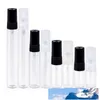 500 stks 2 ml 3 ml 5 ml 10 ml glas parfumflessen duidelijke glazen spray flessen lege geur verpakking flacon met zwart wit dop