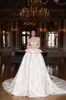 High Neck Vintage Wedding Dresses Sheer Long Sleeves Lace Bridal Gowns with Peplum Plus Size Vestidos de novia Luxury Wedding Dress