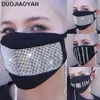 Maschera con strass scintillanti Maschere per il viso da discoteca per feste in maschera da ballo in cristallo Bling nero per donne e ragazze