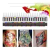 Набор для татуировки Dragonhawk, 4 пистолета, 40 цветных чернил, источник питания, иглы, наконечники с футляром для переноски D139GD169016923