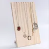 Oavslutat trä smycken halsband hängsmycke display stativhållare rack 9 krokar för halsband hängande kedja armband mx200810