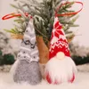 Peluche in stile nordico Decorazioni natalizie Bambola lavorata a maglia Fascino Babbo Natale senza volto Decorazione albero di Natale Ciondolo M26457051232