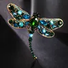 2020 New Hot Insect Dragonfly Rhinestone Pins Badge Brooches For Women Men Fashion Jewelry Retro Boutonniere