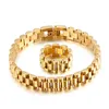 2020 Xmas Prezenty Bling dla Męskie Kobiety Brandnew Biżuteria Zestaw Bransoletka Zestaw Pierścień Zestaw Ze Stali Nierdzewnej Złoty Łańcuch Bransoletka Bransoletka Rozmiar pierścienia 8 #