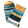 Élégant hommes coloré automne mode couleur rayé donc chaussettes en tube décontracté coton chaussettes EU39-43 EU41-46 taille doux Z03111283v