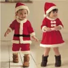 Mascotte Natale Vestiti per bambini Costume da Babbo Natale Neonati Vestiti a maniche lunghe Vestiti per bebè per bebè Vestiti per bebè invernali per bebè