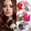 Fashion Half Finger Fingerless PU Leather Gloves Ladys Driving Show Pole Dance Mittens for Women Men Free Shipping