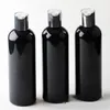 40pcs 250 ml Scheibenschraubenkappe Kosmetik weiße Flasche, Plastikbehälter, schwarze leere Seife Shampoo Flaschen 250cc schwarzer Flasche