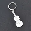 Musical Instrument Guitar Keychain violin Key chains holder key ring Bag Hangs fashion jewelry Promotion gift hip hop jewelry
