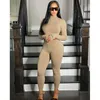 Mulheres Inverno Vestuário Jacket roupa de duas peças set alta Neck Moletons Legging sweatsuits Knit capuz calças de treino DHL 3669