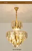 Altın Ayna Yüzey Kristal Avizeler Işıklar Fikstür Led Modern Kristal Chandelier Hotel Home İç Mekan Aydınlatma Dia50cm Parlak Parlatıcı