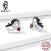 Andra Voroco -ankomst S925 Silverfärg söta pingvinstudörhängen för kvinnor med zirkonsten mode koreanska smycken 20212821