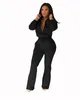 Survêtements pour femmes Femmes Deux Pièces Ensemble Zipper Up Veste Flare Pantalon Sport Tenues Salopette Joggers Correspondant En Gros Dropshpping