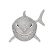Pendentif grand requin scintillant, couleurs or argent, avec chaîne cubaine CZ, bijoux Punk pour hommes, cadeau 293Z