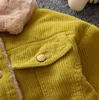 Mode bébé enfants manteau garçons velours côtelé à manches longues veste décontractée filles fausse fourrure épaissir veste chaude enfants vêtements d'hiver A40352935309