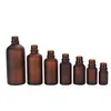 Groothandel 5 ml 10 ml 15 ml 30 ml 50 ml 100 ml bruin matglas lege fles aromatherapie essentiële olie essence druppelaar subfles