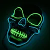 Halloween LED Light Up Máscaras divertidas Hallowmas Cosplay Suministros de disfraces Máscara de fiesta Skull Terror Luminous Full Face Masks BH3996 TQQ