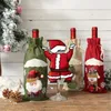 Christmas Champagne Wijnfles Set 3 Kleur Rode Wijnfles Tas Xmas Party Dining-Tafel Decoratie Kerstversieringen Levert T9i00495