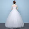 Dentelle pas cher mode robe de mariée simple faite applique Sexy dos nu broderie robe de mariée