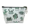 DHL100pcs 2020 New Cute Floral cactus Coin Bags Purse Pu Leather Small Coin Money Card Wallet Pouch