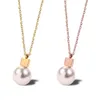 Clássico Designer de água doce colar de pérolas Senhoras Shell Beads Longo Aço Inoxidável Cadeia De Clavícula Multicolor Pingente Jóias para meninas presente