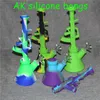 AK beaker design Silicone Water Pipe Mini Silicone Beaker Bong unbreakable Oil Rig bong with 14mm Glass Bowl