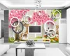 Romântico floral 3d papel de parede begonia flor romântica flor de pêssego 3d personalizado pintura sala de estar quarto wallcovering hd wallpaper