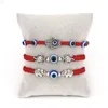 Novas pulseiras de corrente de corda trançada com charme azul mau para homens, tartaruga, elefante, hamsa, charme de mão, pulseira de corda vermelha, joias da moda