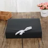 24*19.5*7cm White/Black/Brown/Red Paper Box with Ribbon Large Capacity Kraft Cardboard Paper Gift Box Scarf Clothing Packaging DHB1410